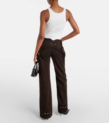 Low-rise denim cargo pants | Blumarine