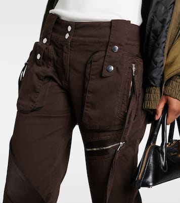 Low-rise denim cargo pants | Blumarine