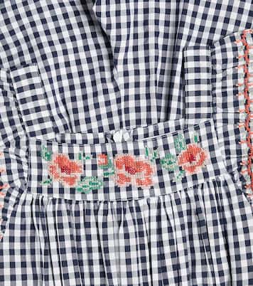 Embroidered gingham cotton playsuit | Tartine et Chocolat
