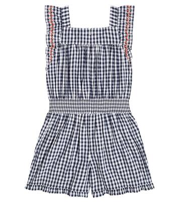 Embroidered gingham cotton playsuit | Tartine et Chocolat