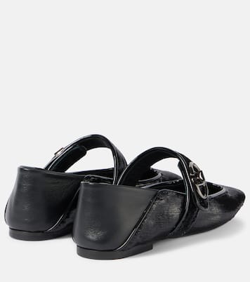 Mary-Jane-Ballerinas VLogo Locker mit Leder | Valentino Garavani