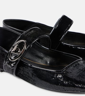 Mary-Jane-Ballerinas VLogo Locker mit Leder | Valentino Garavani