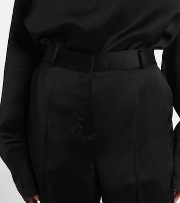 Gerade High-Rise-Hose aus Satin | Toteme