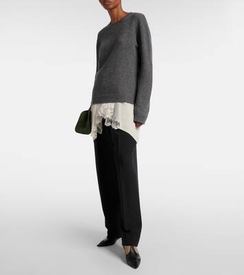 Mesh leather-trimmed ankle boots | The Row