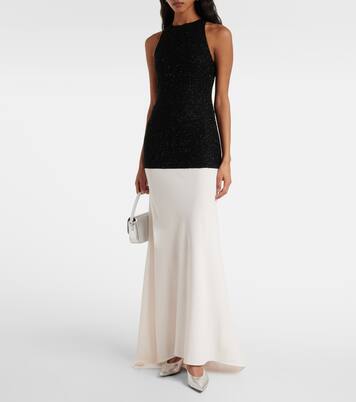 Verzierte Robe Gabrielle aus Crêpe  | Staud