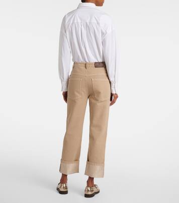 Jean droit à taille mi-haute | Brunello Cucinelli