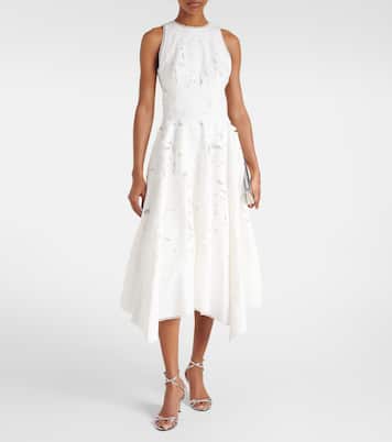 Abito midi Arianne in pizzo floreale  | Costarellos