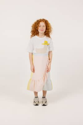 Colorblocked wrap skirt | Tinycottons