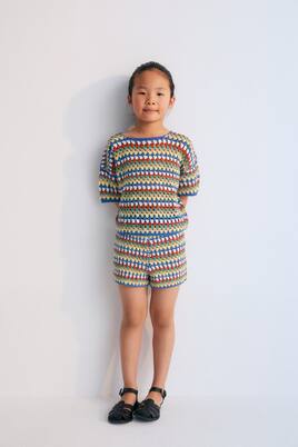 Serifos striped crochet cotton shorts | The New Society