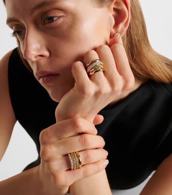 DY Crossover® 18kt gold ring with diamonds | David Yurman