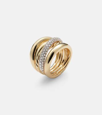 DY Crossover® 18kt gold ring with diamonds | David Yurman
