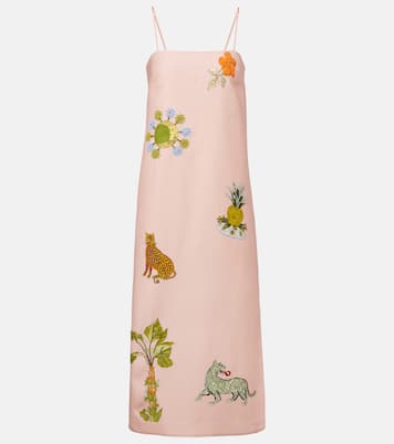 Hazel printed linen-blend maxi dress | Alémais