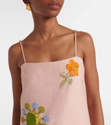 Hazel printed linen-blend maxi dress | Alémais