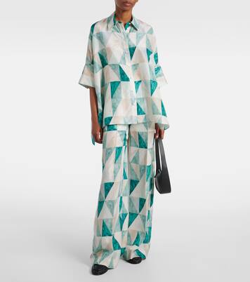 Pantalon ample Thoresby en soie | Joseph