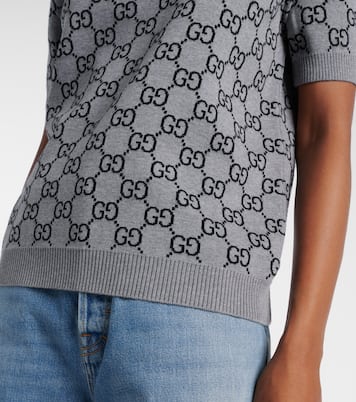 T-shirt réversible GG en laine mélangée | Gucci