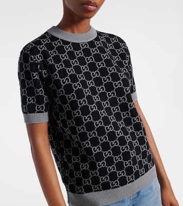 T-shirt réversible GG en laine mélangée | Gucci