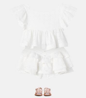 Cycas cotton lace top | Poupette St Barth Kids