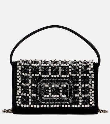 Verzierte Clutch Pilgrim Micro aus Samt | Roger Vivier