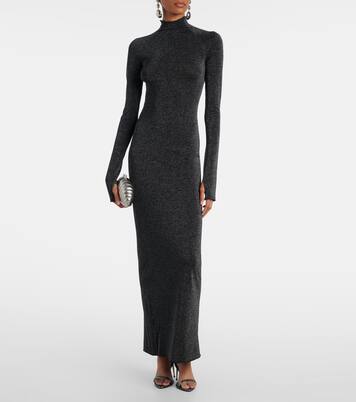 Lamé turtleneck maxi dress  | SIR