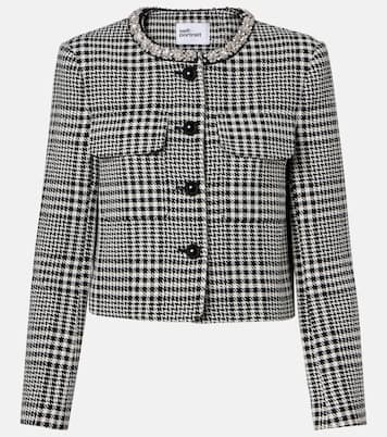 Embellished houndstooth cropped jacket | Self-Portrait