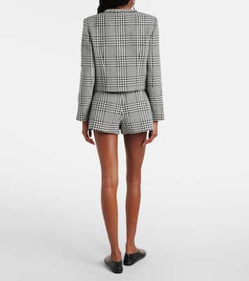 Embellished houndstooth cropped jacket | Self-Portrait