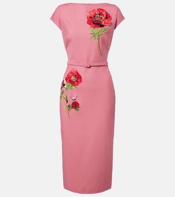 Robe midi à fleurs | Oscar de la Renta