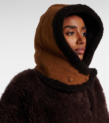 Shearling-trimmed suede hood | Yves Salomon