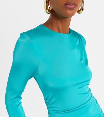 Ruched jersey midi dress | Carolina Herrera