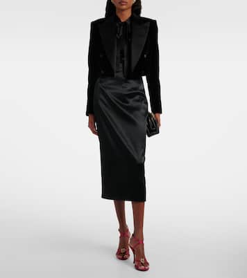 Giacca da smoking cropped in velluto | Dolce&Gabbana