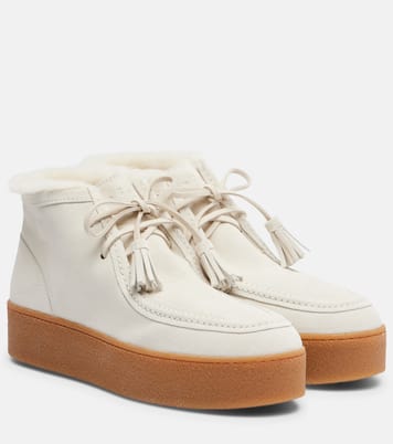 Ankle Boots aus Veloursleder mit Shearling | Hogan