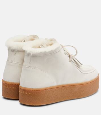 Ankle Boots aus Veloursleder mit Shearling | Hogan