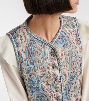 Paisley cotton-blend jacquard vest | Etro