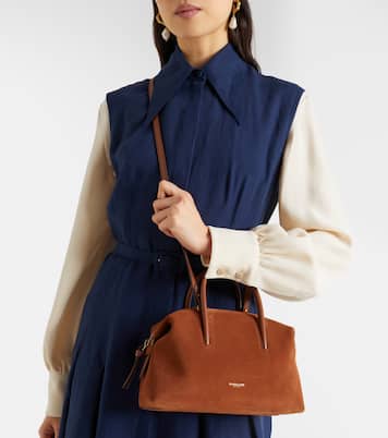 Stockholm Small suede top-handle bag  | DeMellier