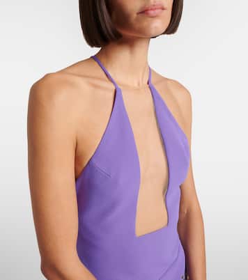 Asymmetric embellished floral midi dress | David Koma