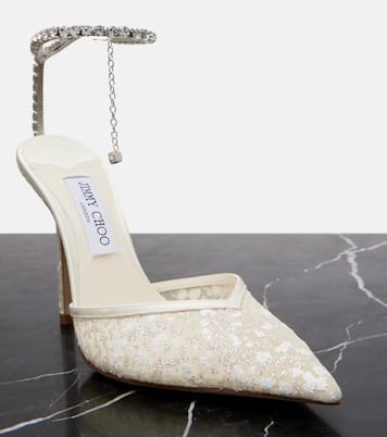 Saeda 100 embellished mesh pumps | Jimmy Choo