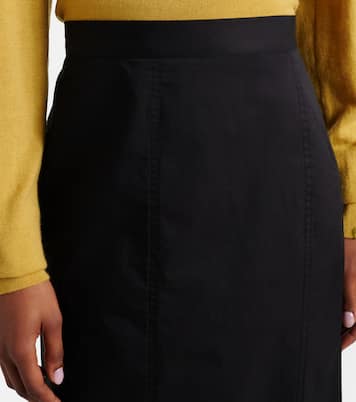 Jupe midi en coton mélangé à volants | Plan C