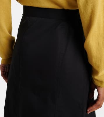 Jupe midi en coton mélangé à volants | Plan C