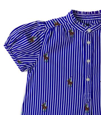 Logo striped cotton dress | Polo Ralph Lauren Kids
