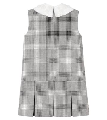 Embellished houndstooth wool-blend dress | Self-Portrait Kids
