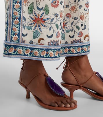 60 embellished leather thong sandals | Farm Rio