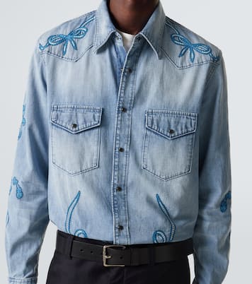 Chemise en denim brodée | Acne Studios