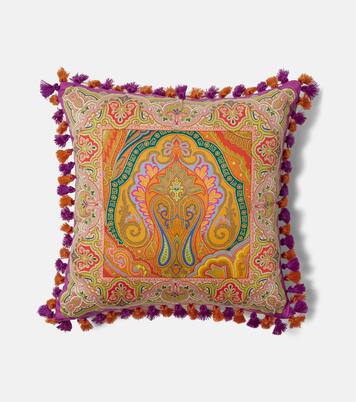 Pegaso paisley cotton cushion | Etro