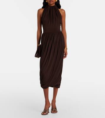 Bedruckte Pantoletten Salma aus Satin | Amina Muaddi