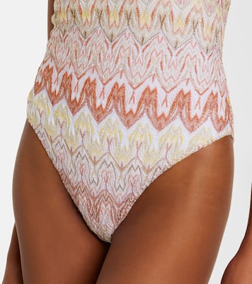 Lamé one-shoulder swimsuit | Missoni