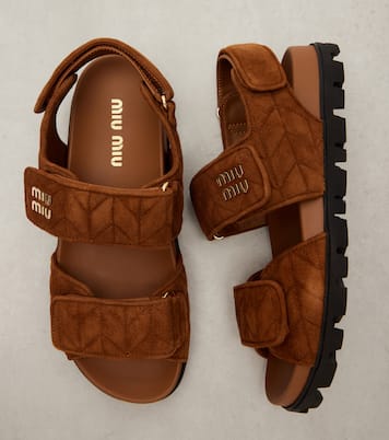 Quilted suede sandals | Miu Miu