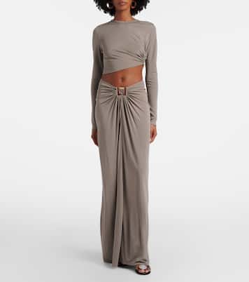 Bezel Quartz asymmetric jersey crop top | Christopher Esber