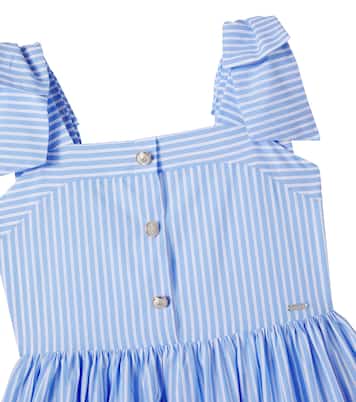 Bow-detail striped cotton dress | Patachou