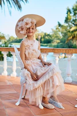 Sequined ruffled tulle dress | Patachou