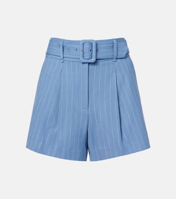 Shorts Piper de mezcla de lino a rayas | Veronica Beard