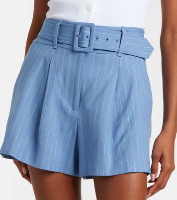 Shorts Piper de mezcla de lino a rayas | Veronica Beard